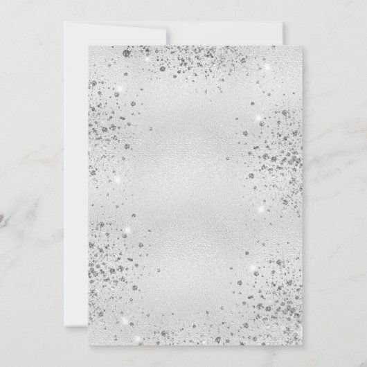 Birthday Silver Glitter sparkles glamoureuze Kaart (Achterkant)