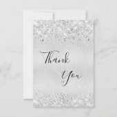 Birthday Silver Glitter-stof bedankt (Voorkant)
