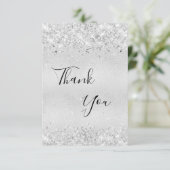 Birthday Silver Glitter-stof bedankt (Staand voorkant)
