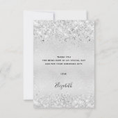 Birthday Silver Glitter-stof bedankt (Achterkant)