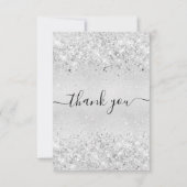 Birthday Silver Glitter-stof bedankt (Voorkant)