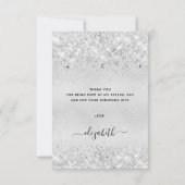Birthday Silver Glitter-stof bedankt (Achterkant)