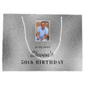 Birthday Silver man Groot Cadeauzakje (Achterkant)