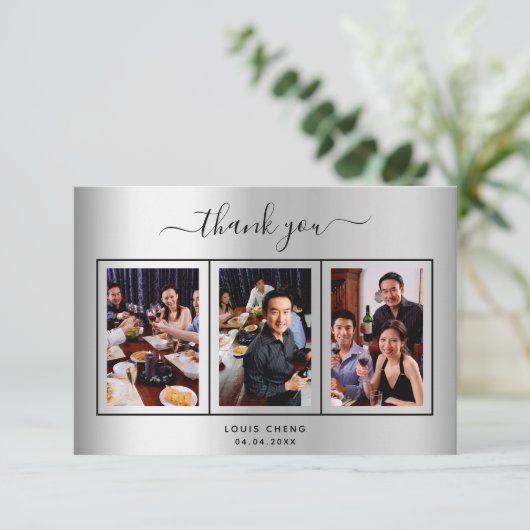 Birthday Silver mannen van het de mannetje van het Bedankkaart (Staand voorkant)