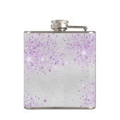 Birthday Silver paarse fotocollage vrienden Heupfles (Achterkant)