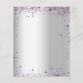 Birthday Silver paarse glitter budget uitnodiging Flyer (Achterkant)