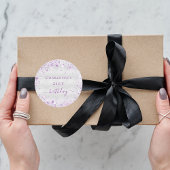 Birthday Silver paarse glitter monogram Ronde Sticker