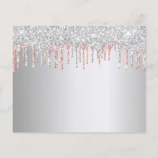 Birthday Silver roos glitter budget behalve datum Flyer (Achterkant)