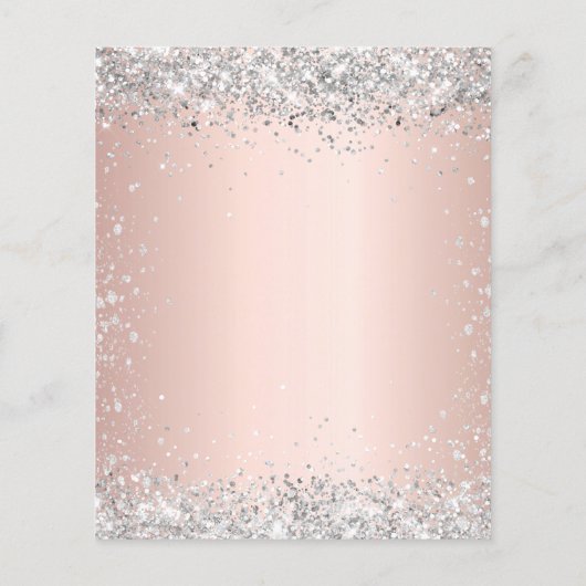 Birthday Silver roos Gold-uitnodiging Flyer (Achterkant)