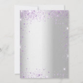 Birthday Silver violet glitter ballonnen luxe Kaart (Achterkant)