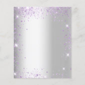 Birthday Silver violet glitter budget uitnodiging Flyer (Achterkant)