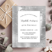 Birthday Silver White elegant budget uitnodiging Flyer