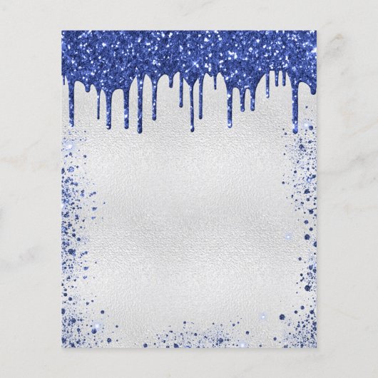 Birthday Silvy Blue-budgetuitnodiging (Achterkant)