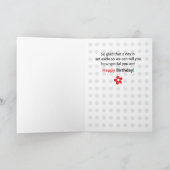 Birthday Simple Black Grey and Red Stippen Kaart (Binnen)