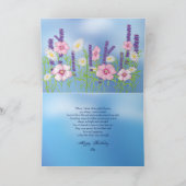 Birthday Sister Soft Delicate Flower Garden Blue Kaart (Binnen)