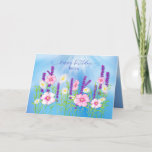 Birthday Sister Soft Delicate Flower Garden Blue Kaart<br><div class="desc">Beautiful flower garden against blue sky in many categories for that special gal who loves flowers.</div>