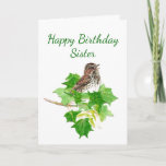 Birthday Sister Song Sparrow Bird Kaart<br><div class="desc">Perfect als je van vogels houdt,  bevallen of dunne rijen. Waterverf Song Sparrow Bird voor de zus die je waardeert com. com</div>