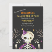 Birthday Skeleton Halloween Party Invitation Kaart (Voorkant)