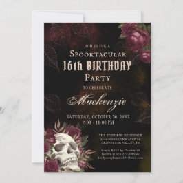 Birthday Skull Rozen Dark Grunge Party Kaart