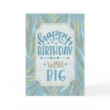 Birthday Sky Blue Botanical met bruine tafels