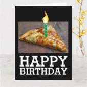 BIRTHDAY SLICE OF PIZZA with CANDLE OVERSIZED KAAR Kaart (Gele Bloem)