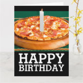 BIRTHDAY SLICE OF PIZZA with CANDLE OVERSIZED KAAR Kaart (Gele Bloem)