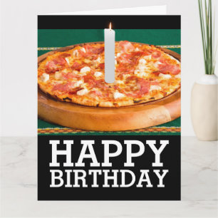BIRTHDAY SLICE OF PIZZA with CANDLE OVERSIZED KAAR Kaart