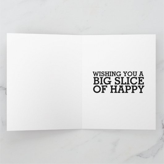 BIRTHDAY SLICE OF PIZZA with CANDLES GROTE KAART (Binnen)