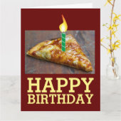 BIRTHDAY SLICE OF PIZZA with CANDLES GROTE KAART (Gele Bloem)