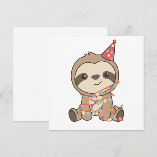 Birthday Sloth for Children a Birthday Holiday Car Feestdagenkaart (Voorkant / Achterkant)