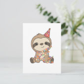 Birthday Sloth for Children a Birthday Holiday Pos Feestdagenkaart (Staand voorkant)
