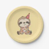 Birthday Sloth for Children a Birthday Papieren Bordje (Voorkant)
