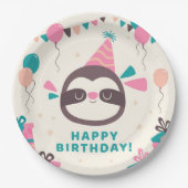 Birthday Sloth Papieren Bordje (Voorkant)