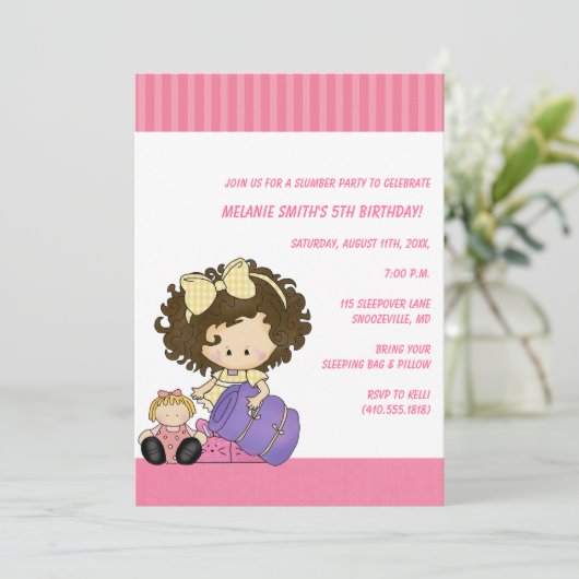 Birthday & Slumber Party Uitnodigingen (Staand voorkant)