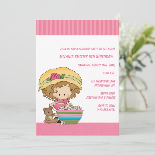 Birthday & Slumber Party Uitnodigingen (Staand voorkant)