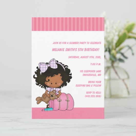 Birthday & Slumber Party Uitnodigingen (Staand voorkant)