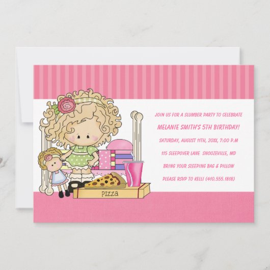 Birthday & Slumber Party Uitnodigingen (Voorkant)