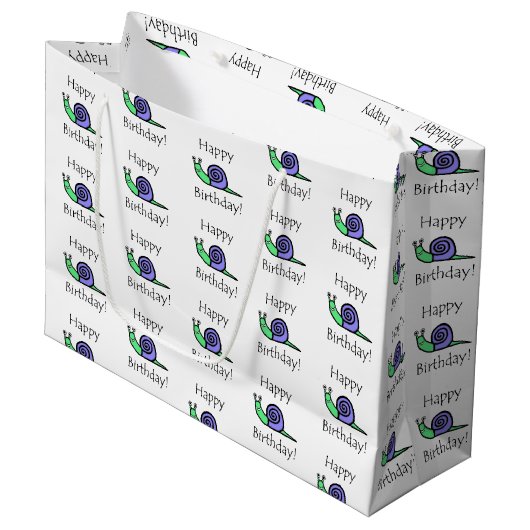 Birthday Snagel Large Cadeautasje (Voorkant Gekanteld)