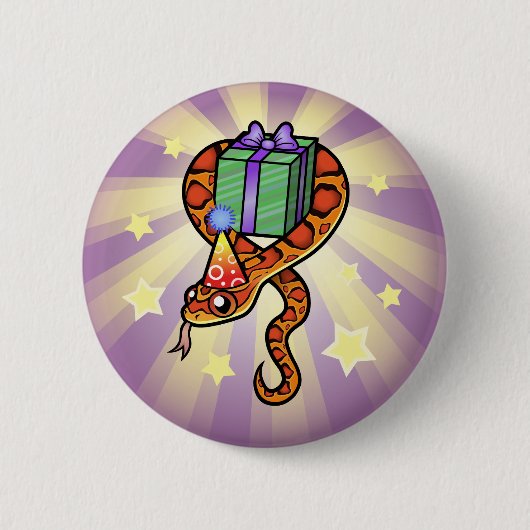 Birthday Snake Ronde Button 5,7 Cm (Voorkant)