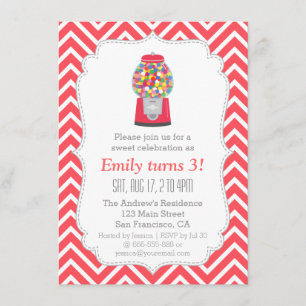 Birthday Snoep Red Gumball Machine Kaart