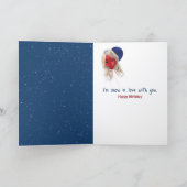 Birthday Snowman Couple in Snowflakes Kaart (Binnen)