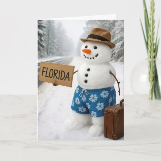 Birthday Snowman Hitchhiking to Florida Kaart (Voorkant)