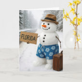 Birthday Snowman Hitchhiking to Florida Kaart (Gele Bloem)