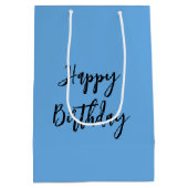 Birthday Snowman Holding a White Daisy Medium Cadeauzakje (Achterkant)