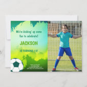 Birthday Soccer Invitations with foto Kaart (Voorkant)