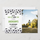 Birthday Soccer Invitations with foto Kaart (Voorkant)