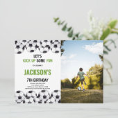 Birthday Soccer Invitations with foto Kaart (Staand voorkant)