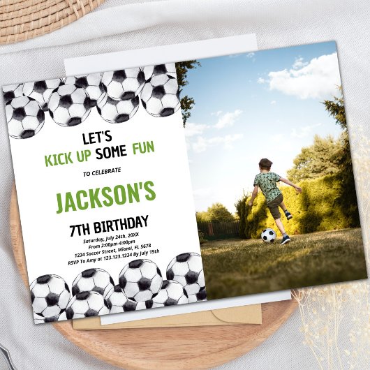 Birthday Soccer Invitations with foto Kaart