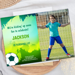 Birthday Soccer Invitations with foto Kaart
