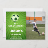 Birthday Soccer Invitations with foto Kaart (Voorkant)